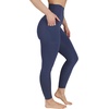 image:image90 Degree By Reflex Cotton High Waist Ankle Length Compression Leggings with Elastic Free WaistbandCelestial Navy W Pocket