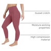 image:image90 Degree By Reflex Cotton High Waist Ankle Length Compression Leggings with Elastic Free WaistbandRouge Blush W Pocket