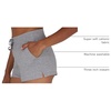 image:image90 Degree By Reflex Lightweight Lounge Heather Shorts Drawstring Casual Summer Sleep Short Shorts for WomenHeather Grey
