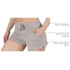 image:image90 Degree By Reflex Lightweight Lounge Heather Shorts Drawstring Casual Summer Sleep Short Shorts for WomenHeather Satellite