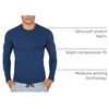 image:image90 Degree By Reflex Mens Dry Fit Soft Crew Neck Long Sleeve Shirt Fitted TopDark Navy
