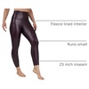 image:image90 Degree By Reflex Super High Waist High Shine Faux Leather Fleece Lined Elastic Free Ankle LeggingsDark Cherry Elastic Free
