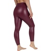 image:image90 Degree By Reflex Super High Waist High Shine Faux Leather Fleece Lined Elastic Free Ankle LeggingsUptown Red Elastic Free
