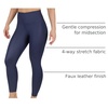 image:image90 Degree By Reflex Womens Faux Leather Leggings Matte High Waisted High Shine Faux Leather Ankle LeggingsDark Navy