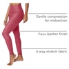 image:image90 Degree By Reflex Womens Faux Leather Leggings Matte High Waisted High Shine Faux Leather Ankle LeggingsRouge