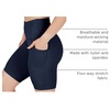 image:image90 Degree By Reflex Womens High Waisted Biker Shorts with Side Pockets Workout Shorts 5 7 9Dark Navy 9