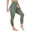 image:image90 Degree By Reflex Womens High Waisted Capri Legging Side Pocket Squat Proof Gym Workout Yoga PantBay Leaf