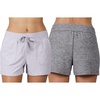 image:image90 Degree By Reflex Lightweight Lounge Shorts  Casual Summer Jersey Shorts for Women  2 Pack  Heather Chalk VioletHeather Charcoal  1X