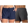 image:image90 Degree By Reflex Lightweight Lounge Shorts  Casual Summer Jersey Shorts for Women  2 Pack  Heather Moonlit OceanHeather Charcoal  1X