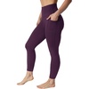image:image90 Degree By Reflex Womens Leggings High Waisted Elastic Free Ankle Length with Side PocketsBlack Cherry