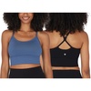 image:image90 Degree By Reflex Womens Seamless Cami Longline Bra  Round Neck Workout Racerback Tank Top2pk  Bering Sea  Black