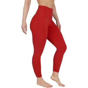 image:image90 Degree By Reflex High Waist Legging 78 Tummy Control Yoga Workout PantsFiery Red