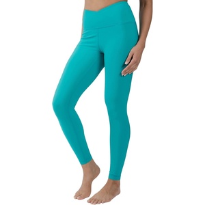 image:image90 Degree By Reflex Interlink Ribbed High Crossover Waist 78th Ankle LeggingBlue Grass