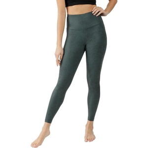 image:image90 Degree By Reflex Womens High Waist Squat Proof Ankle Length Printed LeggingsCracked Frosted Emerald