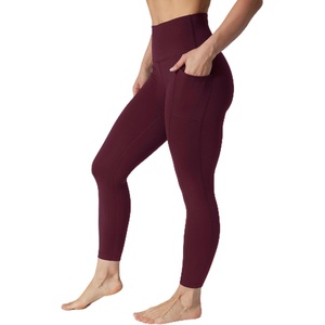 image:image90 Degree By Reflex Womens Leggings High Waisted Elastic Free Ankle Length with Side PocketsWindsor Wine