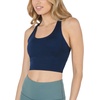 image:image90 Degree By Reflex Long Line Sports Bra Racerback Workout Medium Impact Yoga TopDark Navy