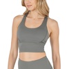image:image90 Degree By Reflex Long Line Sports Bra Racerback Workout Medium Impact Yoga TopMulled Basil