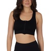 image:image90 Degree By Reflex Womens 2 Pack Zip Front Bra Seamless Textured Racerback Performance Supportive Sports BraCloverBlack