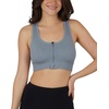 image:image90 Degree By Reflex Womens 2 Pack Zip Front Bra Seamless Textured Racerback Performance Supportive Sports BraWeathervaneBlack