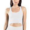image:image90 Degree By Reflex Long Line Sports Bra Racerback Workout Medium Impact Yoga TopWhite