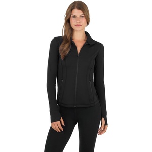 image:image90 Degree By Reflex Full Zip Running Track Jacket Lightweight Athletic Slim Fit Jacket with ThumbholesBlack