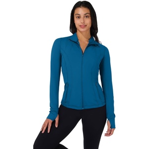image:image90 Degree By Reflex Full Zip Running Track Jacket Lightweight Athletic Slim Fit Jacket with ThumbholesBlue Topaz