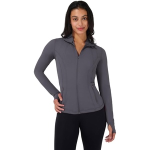 image:image90 Degree By Reflex Full Zip Running Track Jacket Lightweight Athletic Slim Fit Jacket with ThumbholesMoonless Night