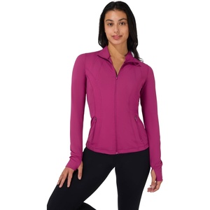 image:image90 Degree By Reflex Full Zip Running Track Jacket Lightweight Athletic Slim Fit Jacket with ThumbholesPlum Violet