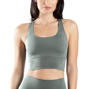 image:image90 Degree By Reflex Long Line Sports Bra Racerback Workout Medium Impact Yoga TopSage