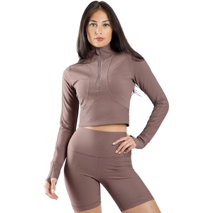 image:image90 Degree By Reflex Womens Half Zip Performance Pullover Long Sleeve Quarter Zip Running Athletic Jacket Top with ThumbholesPeppercorn