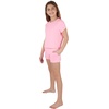 image:imageYogalicious Girls Set 2 Piece Short Sleeve Top amp Drawstring Short Athletic OutfitCotton Candy