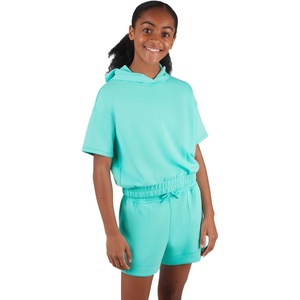 image:image90 Degree By Reflex Girls 2 Piece Set Softlite Short Sleeve Hoodie  Softlite Road Trip ShortAruba Blue