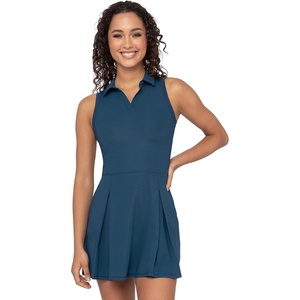 image:image90 Degree By Reflex Racerback Charm Pleated Tennis Dress with CollarMoonlit Ocean