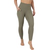image:imageYogalicious High Waist Ultra Soft 78 Ankle Length Leggings with Pockets for WomenDeep Lichen Green Nude Tech
