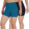 image:imageYogalicious Womens 5 7 High Waisted Biker Shorts Squat Proof Workout Yoga Short 2 Pack  Deep LagoonBlack 5 Elastic Free  XL
