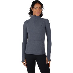image:imageYogalicious Half Zip Lightweight Workout Long Sleeve Athletic Jacket with Front Pockets and ThumbholesHeather Charcoal