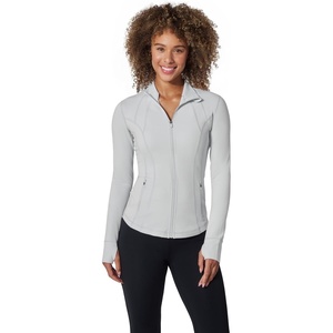 image:imageYogalicious Womens Ultra Soft Lightweight Full Zip Yoga Jacket with PocketsSleet Nude Tech