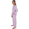 image:imageYogalicious Girls 2 Piece Terry Brushed Cinched Hem Pullover and Terry Brushed Straight Leg Pant SetFair Orchid