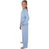 image:imageYogalicious Girls 2 Piece Terry Brushed Cinched Hem Pullover and Terry Brushed Straight Leg Pant SetForever Blue