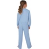 image:imageYogalicious Girls 2 Piece Terry Brushed Cinched Hem Pullover and Terry Brushed Straight Leg Pant SetForever Blue