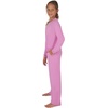 image:imageYogalicious Girls 2 Piece Terry Brushed Cinched Hem Pullover and Terry Brushed Straight Leg Pant SetFuchsiapink