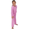 image:imageYogalicious Girls 2 Piece Terry Brushed Cinched Hem Pullover and Terry Brushed Straight Leg Pant SetFuchsiapink
