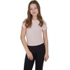 image:imageYogalicious Girls 3 Pack Short Sleeve Crew Neck TShirt and Long Sleeve Crew Neck TopPorcelain PetalWhite DoveClassic Brown