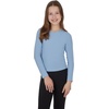 image:imageYogalicious Girls 3 Pack Short Sleeve Crew Neck TShirt and Long Sleeve Crew Neck TopWhite DoveTidal WaveHeather Grey