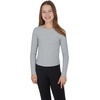 image:imageYogalicious Girls 3 Pack Short Sleeve Crew Neck TShirt and Long Sleeve Crew Neck TopWhiteHeather GreyBlack