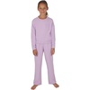 image:imageYogalicious Girls 2 Piece Terry Brushed Cinched Hem Pullover and Terry Brushed Straight Leg Pant SetFair Orchid