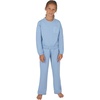 image:imageYogalicious Girls 2 Piece Terry Brushed Cinched Hem Pullover and Terry Brushed Straight Leg Pant SetForever Blue