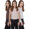 image:imageYogalicious Girls 3 Pack Short Sleeve Crew Neck TShirt and Long Sleeve Crew Neck TopPorcelain PetalWhite DoveClassic Brown