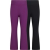 image:imageYogalicious Little Girls 2 Pack Ribbed Everyday Flared Leg PantMajestic PurpleBlack