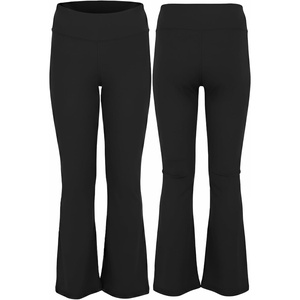 image:imageYogalicious Girls Flare Legging Ribbed Everyday High Waist Bootcut Dance Casual Pant 2 PackBlackBlack